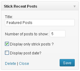 Stick Post Widget screenshot